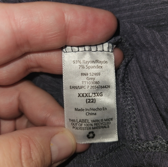 Time And Tru Womans 3/4 Sleeve Gray Shirt Size Xxxl (22) - Picture 9 of 12
